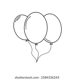 Three balloons. a simple design vector.