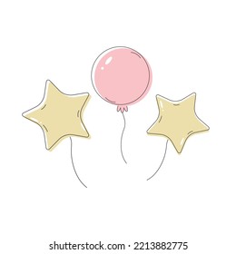 Three balloons. The theme of the holiday and birthday.