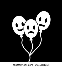 Three Balloons with Weird Expressions