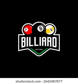 Three balls of billiard logo 