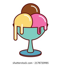 three balls ice cream cup product