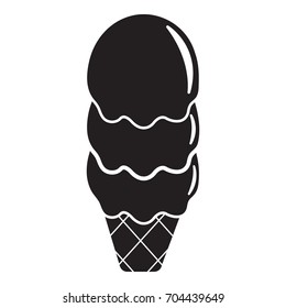 Three balls ice cream icon. Simple illustration of three balls ice cream vector icon for web