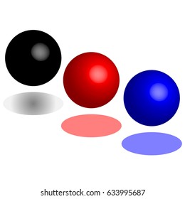 Three balls isolated on white background.