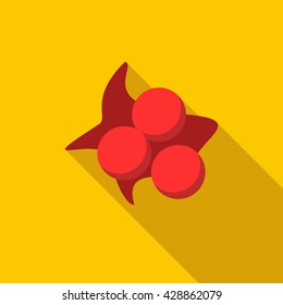 Three balls with paint spot icon, flat style
