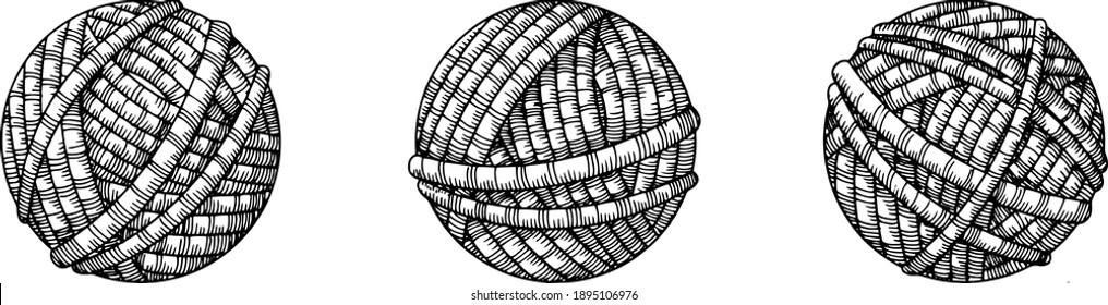 Three balls of wool for knitting.