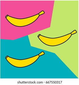 Three banana graphics