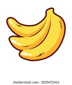 three bananas yellow vectors doodle illustration