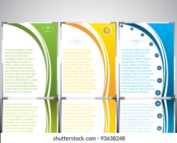 Three banner style brochure with text