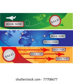 Three  banners for avia companies.