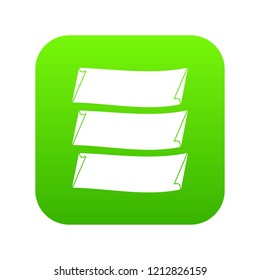 Three banners icon digital green for any design isolated on white vector illustration