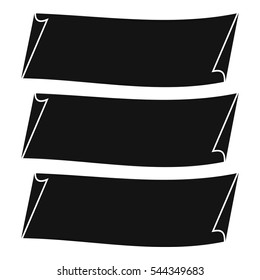 Three banners icon. Simple illustration of three banners vector icon for web