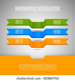 Three banners as infographic design. Vector elements for business report.