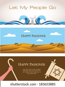 Three Banners of Passover Jewish Holiday