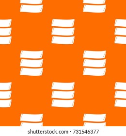 Three banners pattern repeat seamless in orange color for any design. Vector geometric illustration