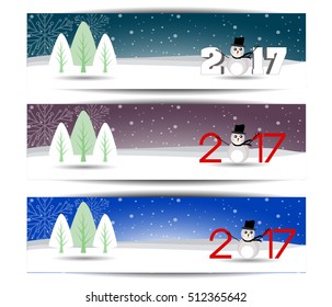 Three banners set for new year and Merry Christmas 