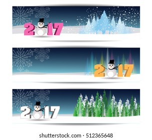 Three banners set for new year and Merry Christmas 