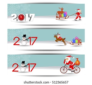 Three banners set for new year and Merry Christmas 