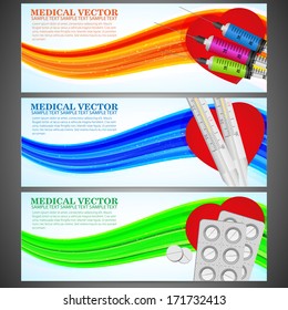 Three banners suitable for medical topics