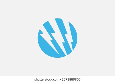 Three bar lightning in circle logo