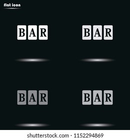 Three bar sign flat grayscale vector icon.