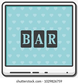 Three bar sign flat vector icon.