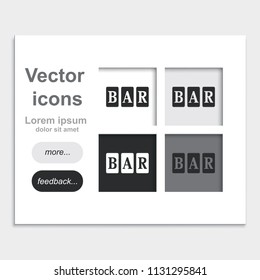 Three bar sign placed on web page template flat vector icon.