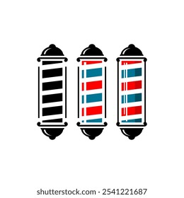 Three barbershop pole vector design 