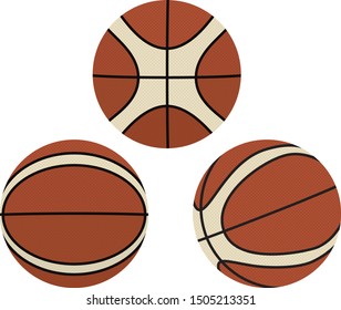 Three basketball simple vector illustration