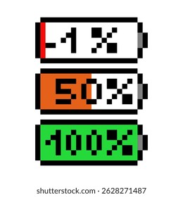Three battery levels are shown, 1%-50% and 100%. design for all business