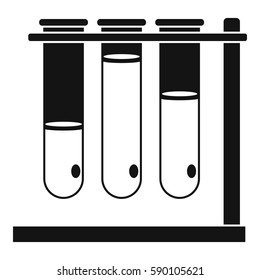 Three beakers icon. Simple illustration of three beakers vector icon for web