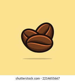 Three beans Cartoon Vector Icon Illustration. Food And Drink Icon Concept Isolated Premium Vector. Flat Cartoon Style