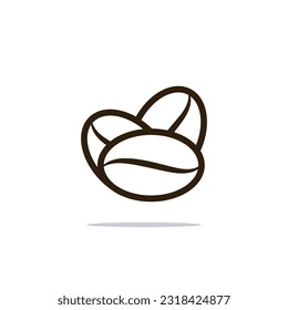 Three beans Cartoon Vector Icon Illustration. Food And Drink Icon Concept Isolated Premium Vector. Flat Cartoon Style