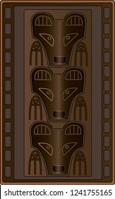 Three bears - ancient protective amulet.
Symbol of strength.
For printed materials, printing on fabrics, printing on T-shirts, to create souvenirs.Vector.
