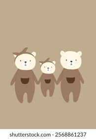 three bears kids art illustration 