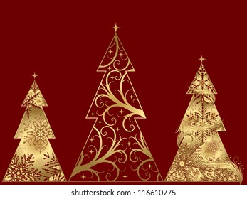 Three beautiful Christmas tree