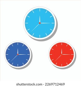 Three Beautiful Colorful Clock, Vector art work