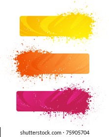 Three beautiful grunge banners with wave design