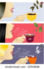 Three beautiful ladies and three delicious drinks
