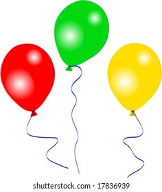 Three beautiful party balloons vector