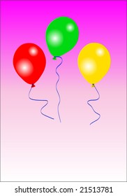 Three beautiful party balloons vector