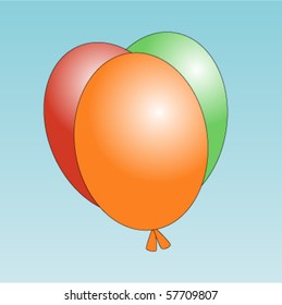 Three Beautiful Party Balloons Vector