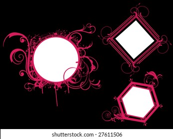  three beautiful pattern frames, vector illustration