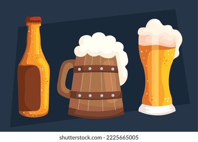 three beers drinks containers poster