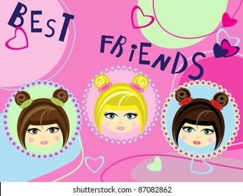 Three best friends card