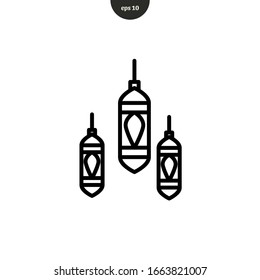 Three best ramadan lantern icons illustration vector logo template. eps10