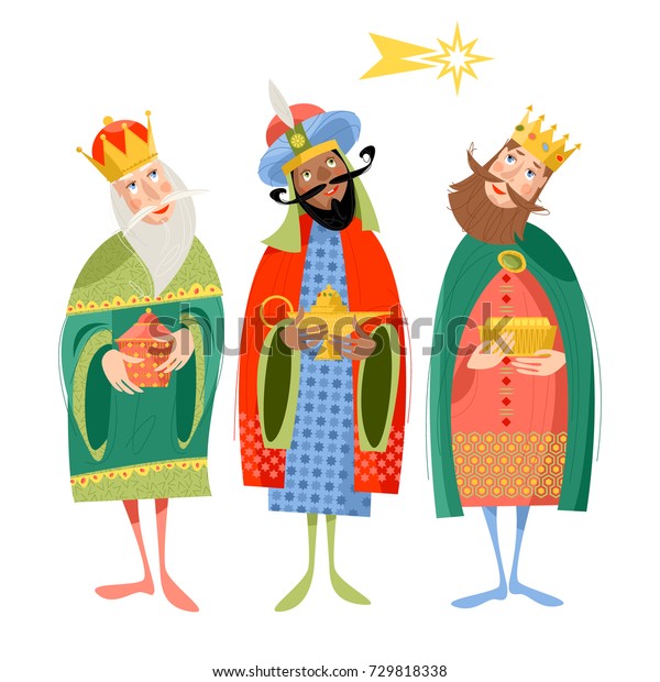 聖書の三王 カスパル メルキオール バルタザル 3人の賢者 ベクターイラスト のベクター画像素材 ロイヤリティフリー