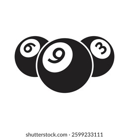 Three Billiard Ball Icon vector design illustration