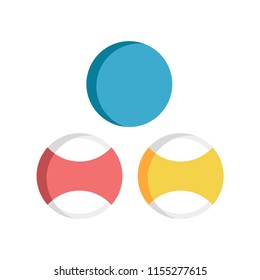 Three billiards vector illustration in flat color design