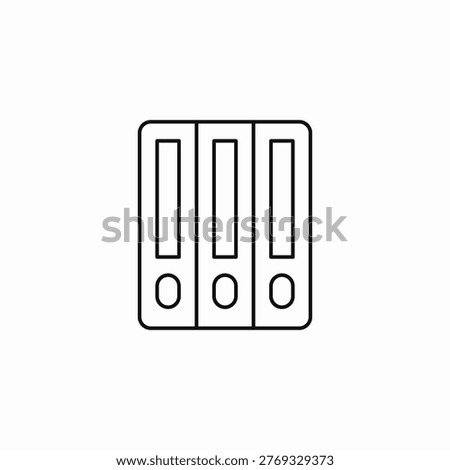 three binder files icon sign vector