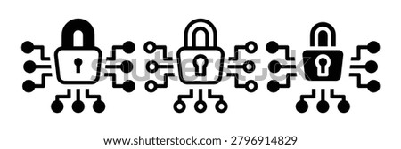 Three binder icons with documents on a white background, representing office organization and data storage